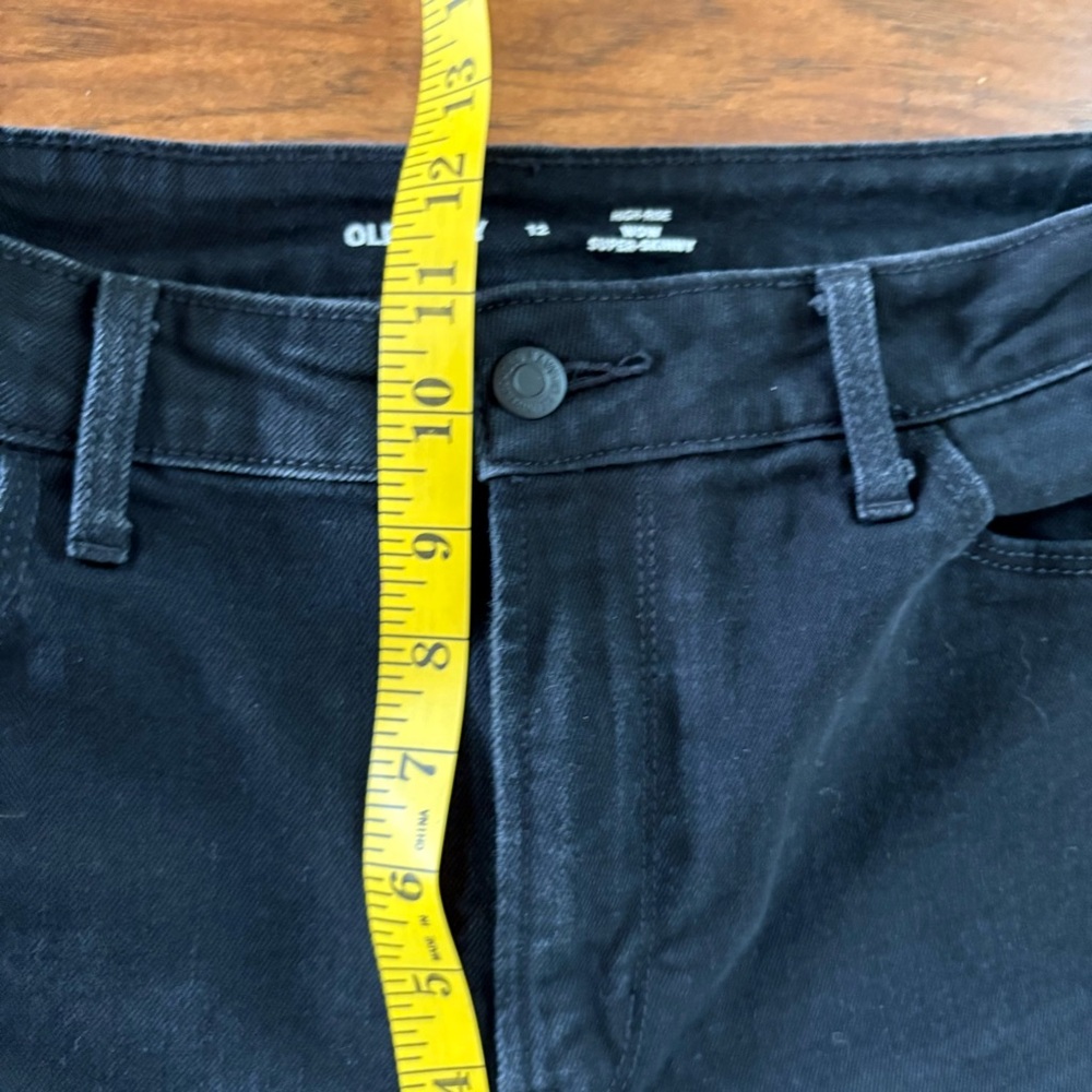 Lot of 2 Women’s High Waisted Old Navy Black and Blue Denim Skinny Jeans Size 12 - Picture 11 of 14